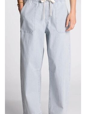 Thread & Supply Light Blue Straight-Leg Jeans with Drawstring Waist